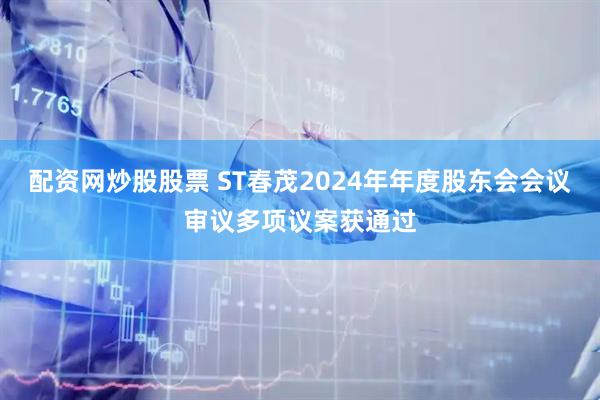 配资网炒股股票 ST春茂2024年年度股东会会议审议多项议案获通过